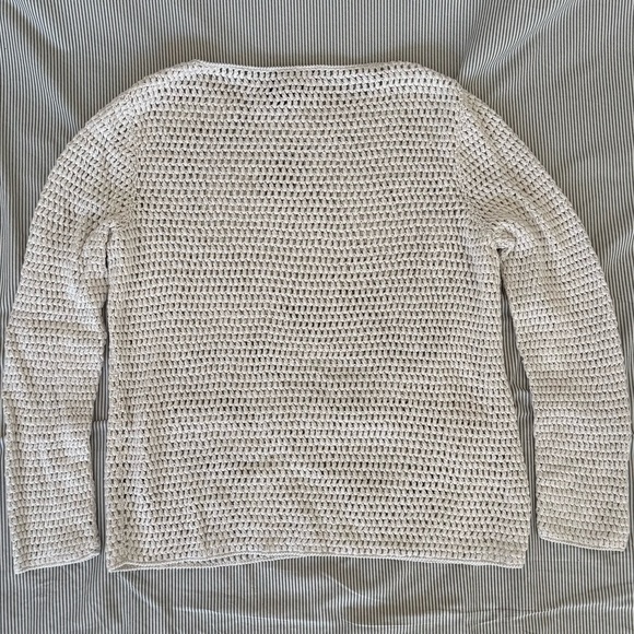 Ralph Lauren Open-Weave Crewneck Sweater in Light Cream - Picture 4 of 4